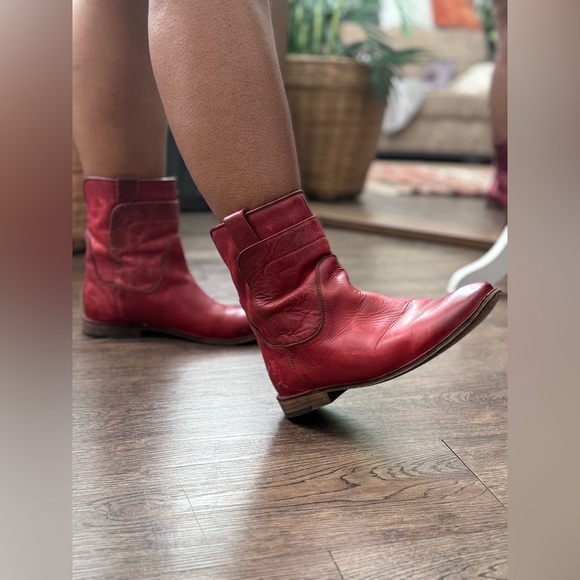 short Paige red riding Frye cowboy boots - Picture 4 of 10